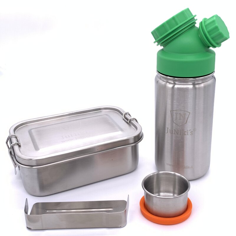 Einschulungs-Set: JuNikis Lunchbox + Trinkflasche isoliert 420ml Grn