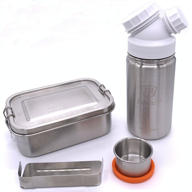 Special idea for school enrollment: Premium-Set with leak-proof lunchbox and 14oz drinking bottle - white