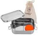 Bundle: 2 Sets: JuNikis eco line stainless-steal lunchbox + flexible divider + dipper box + bag