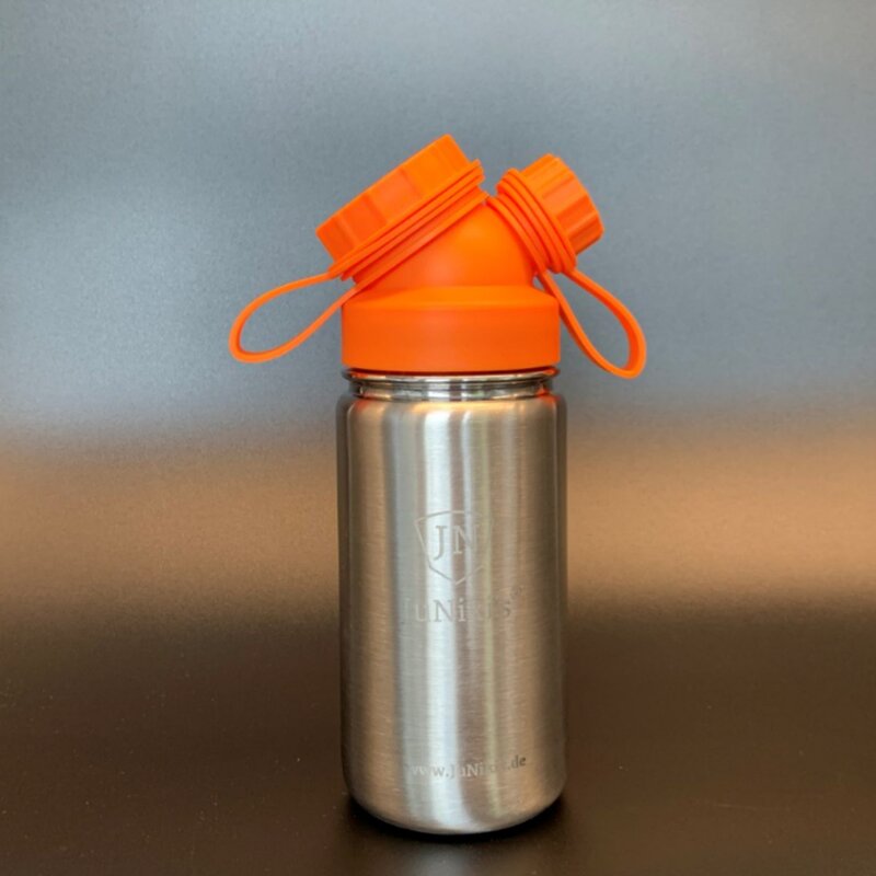 JuNikis eco line isolierte Edelstahl Trinkflasche 420ml - Teefilter ergnzbar - Orange