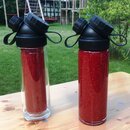 JuNikis Trinkflasche aus Glas - handmade - praktische Weithals-Glasflasche mit Trinkffnung - in Rot