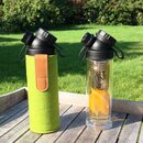 JuNikis  Tea to go Thermosflasche aus Glas - handmade - mit Trinkffnung - in 8 Farben Green
