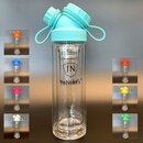JuNikis  Tea to go Isoflasche aus Glas - handmade - mit Trinkffnung Trkis