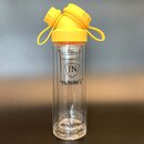 JuNikis  Tea to go Isoflasche aus Glas - handmade - mit Trinkffnung Gelb
